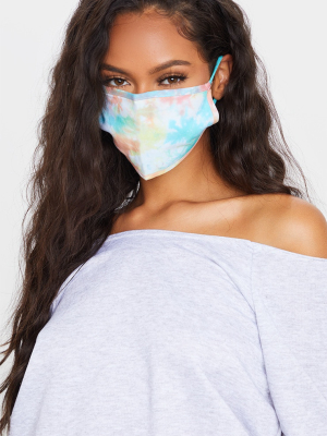 Pink Contrasting Tie Dye Mask