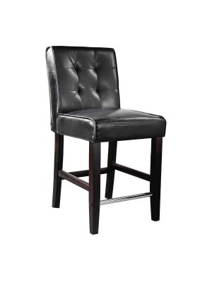 Antonio Counter Height Barstool W/ Bonded Leather Seat - Corliving