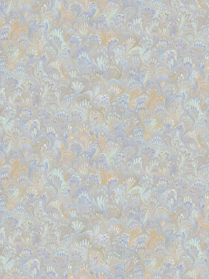 Venetian Paper Wallpaper In Gold, Purple, And Blue From The Aerial Collection By Mayflower Wallpaper