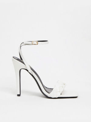 Raid Judy Plaited Heeled Sandals In White