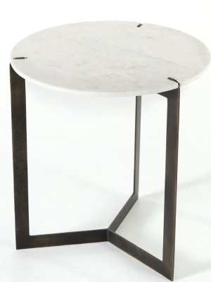 Kiva End Table In Hammered Brass