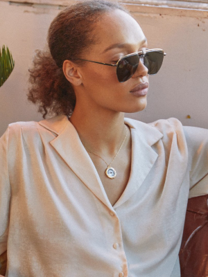 Alma Aviator Sunglasses In Nickel