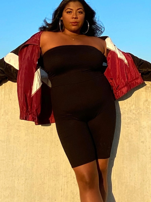 Plus Size Tube Romper