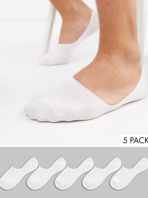 New Look Invisible Socks In White 5 Pack