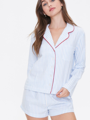 Striped Print Pajama Set