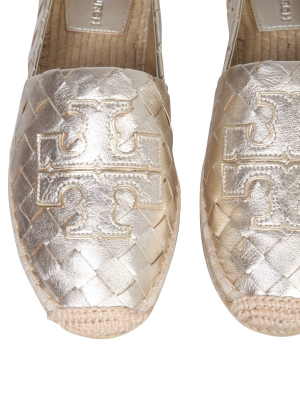 Tory Burch Metallic Woven Espadrilles