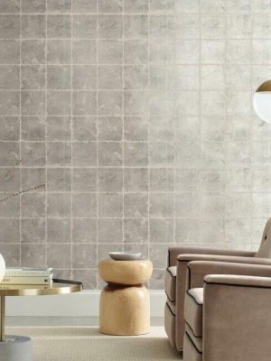 Metal Leaf Squares Wallpaper In Glint From The Ronald Redding 24 Karat Collection By York Wallcoverings