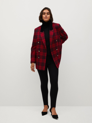 Double-breasted Check Blazer