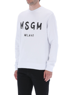 Msgm Logo Printed Sweatshirt