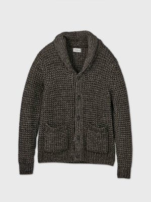 Men's Regular Fit Button-down Shawl Sweater - Goodfellow & Co™ Black