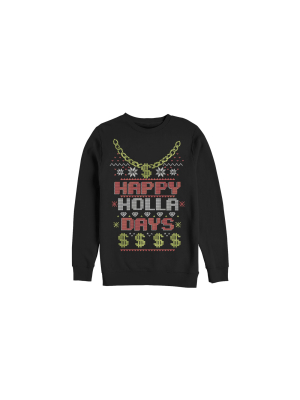 Men's Lost Gods Ugly Christmas Happy Holla Days Sweatshirt