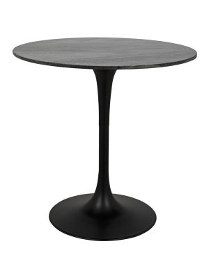 Noir Laredo 40"h Black Bar Table W/ Black Stone Top - Matte Black