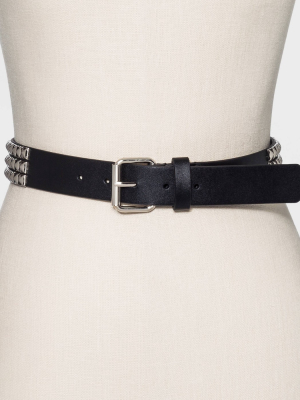 Women's Pyramid Studded Belt - Wild Fable™ Black