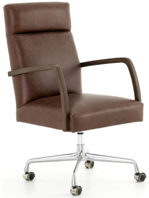 Bryson Leather Desk Chair, Havana Brown