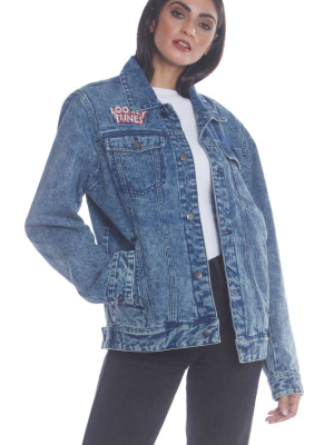 Denim Looney Tunes Bugs Placement Oversized Jacket