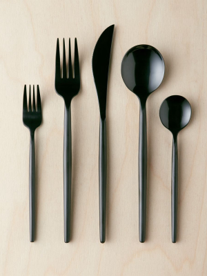 20-piece Stiletto Brushed Black Flatware Set