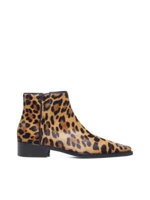 Dolce & Gabbana Leopard Pointed Toe Ankle Boots