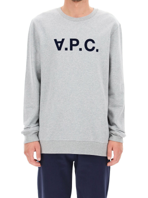 A.p.c. Vpc Logo Flocked Sweatshirt