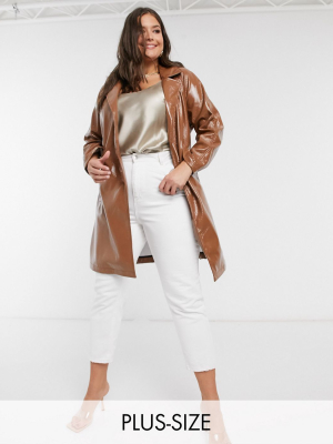 Wednesday's Girl Curve Belted Trench Coat In Vinyl