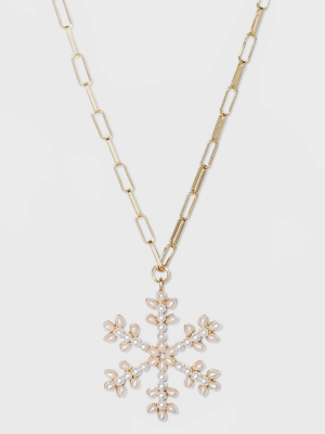 Sugarfix By Baublebar Snowflake Pendant Necklace - Pearl