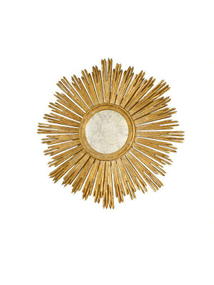 Margeaux Handcarved Gold Leaf Starburst Mirror