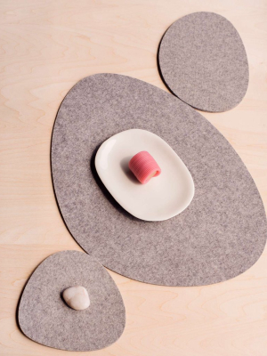 Medium Stone Merino Wool Felt Trivet