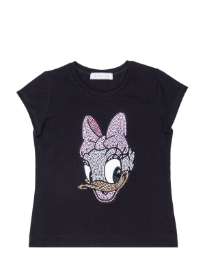 Monnalisa Daisy Duck Embellished T-shirt