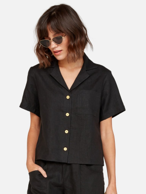 Linen Boxy Short Sleeve Shirt