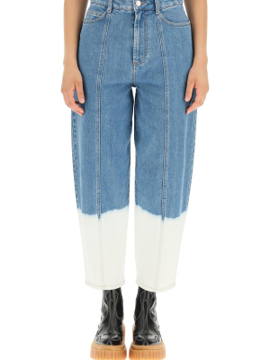 Stella Mccartney Two-tone Panelled High Waist Jeans