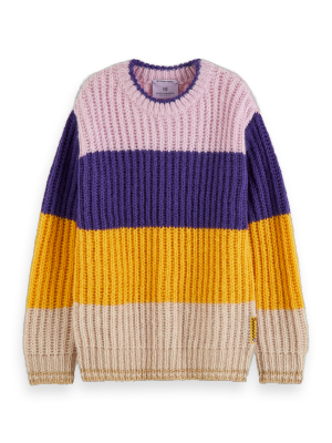 Wool Blend Colour Block Pullover