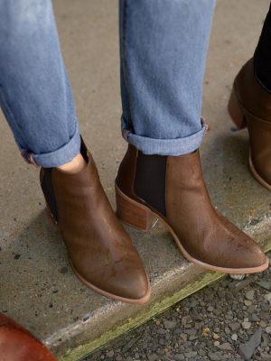 Heeled Chelsea Boot - Brown