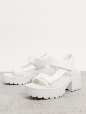 Vagabond Dioon Chunky Sporty Heeled Sandals In White