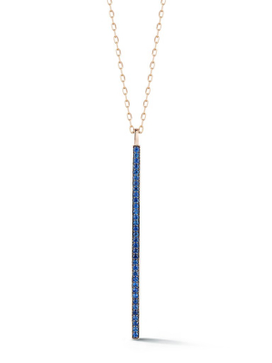 Grant 18k Rose Gold And Blue Sapphire Bar Charm