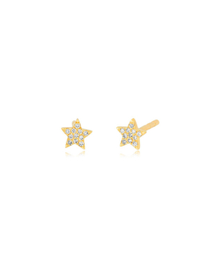 Ef Collection Baby Diamond Star Stud Earring