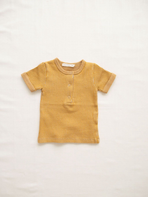 Fin & Vince Ribbed Terry Snap Tee Goldenrod