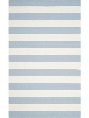 Montauk Stripe Sky Blue/ivory Area Rug