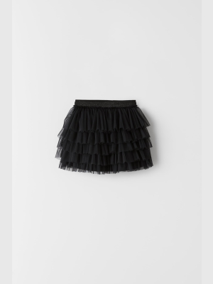 Ruffled Tulle Skirt