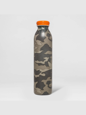 20oz Stainless Steel Camo Water Bottle Green - Cat & Jack™