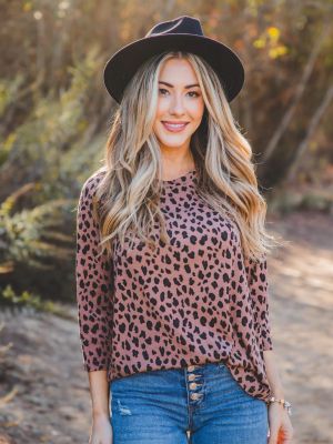 The Alex Top - Dark Brown Cheetah