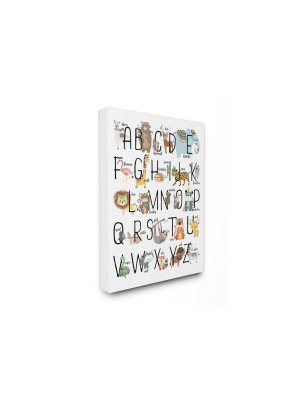 24"x1.5"x30" Boho Animal Abc's Oversized Stretched Canvas Wall Art - Stupell Industries