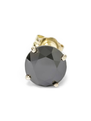 Pompeii3 2ct Black Diamond Single Stud 14k Yellow Gold