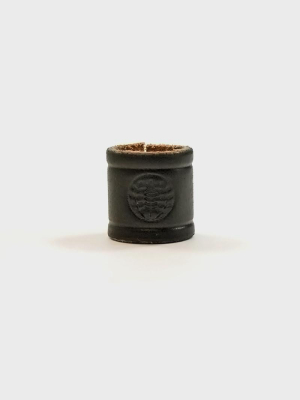 Embossed Leather Black Cuff
