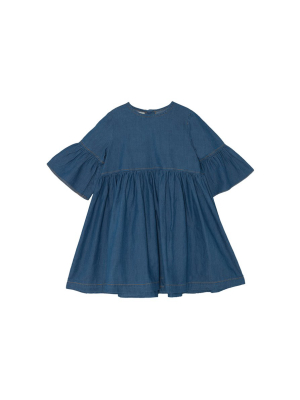 Yellow Pelota Flow Dress - Denim