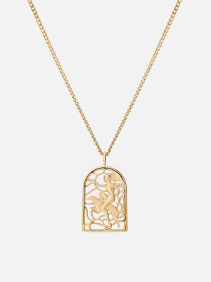 Rider Pendant Necklace, Gold Vermeil