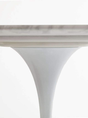 Italian Carrara Marble Pedestal Dining Table - 30"