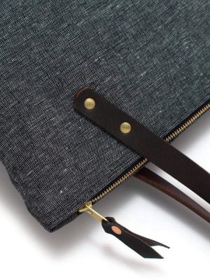 Portfolio Tote In Rustic Coal & Ivory