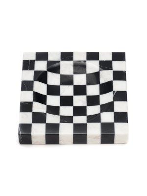 Checkered Marble Ashtray