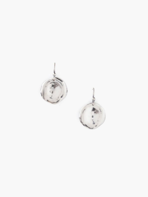 Silver Coin Drop Earrings