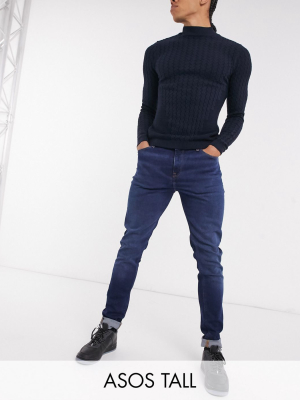 Asos Design Tall 'responsible Edit' Skinny Jeans In Dark Wash