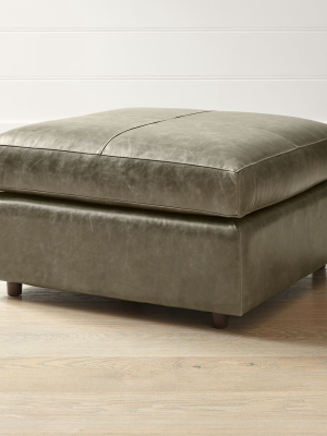 Barrett Leather Square Cocktail Ottoman